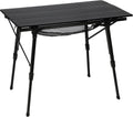 Camping Table Foldable Portable with Adjustable Legs, Aluminum Folding Table Roll Up Table with Carrying Bag for Outdoor, Beach, Picnic, Backyards, BBQ and Party, Black