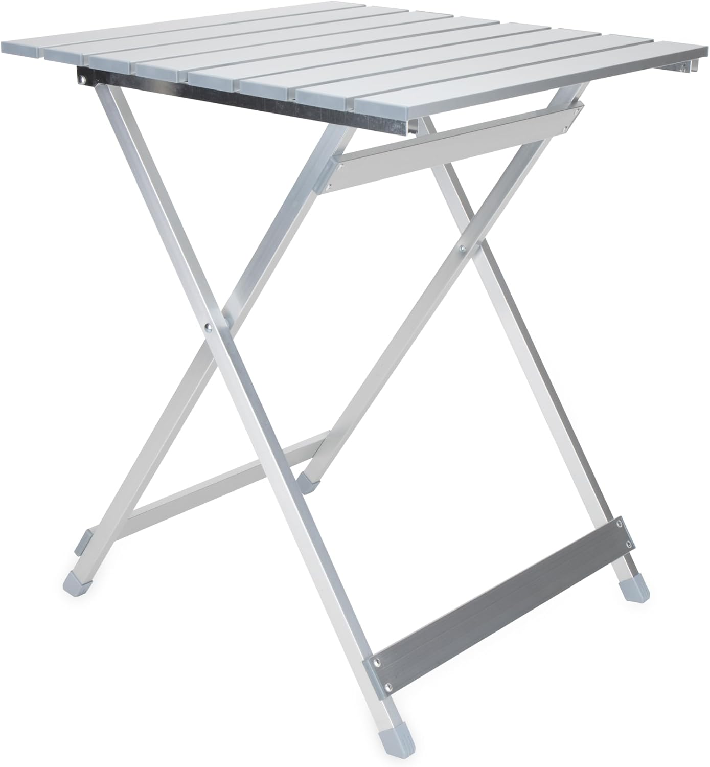 Large Aluminum Side Table - Features Easy Setup & Supports Up to 110lbs - 19.5 L x 20” W x 24.25” H - Great for Camping, RVing & More - Folds to 2” (W) for RV Storage and Organization (51891)