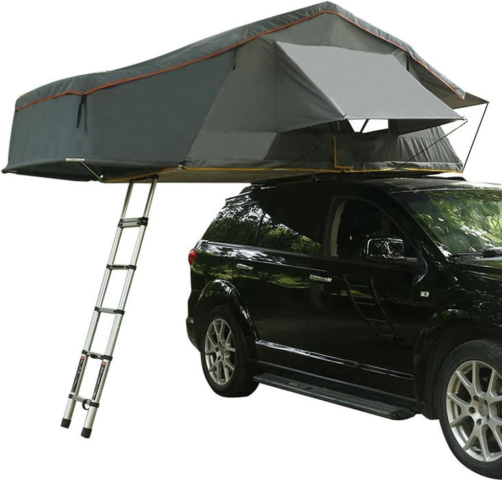roof Tents for Camping Roof Tent Truck SUV Roof Tent with Ladder, Roof Tent Camping Waterproof Skylight Tent Breathable Large Space Outdoor Travel Fishing for 3-5 People