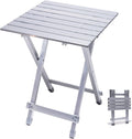 Folding Camping Table - Lightweight Aluminum Portable Picnic Table, 18.5x18.5x24.5 Inch for Cooking, Beach, Hiking, Travel, Fishing, BBQ, Indoor Outdoor Small Foldable Camp Tables