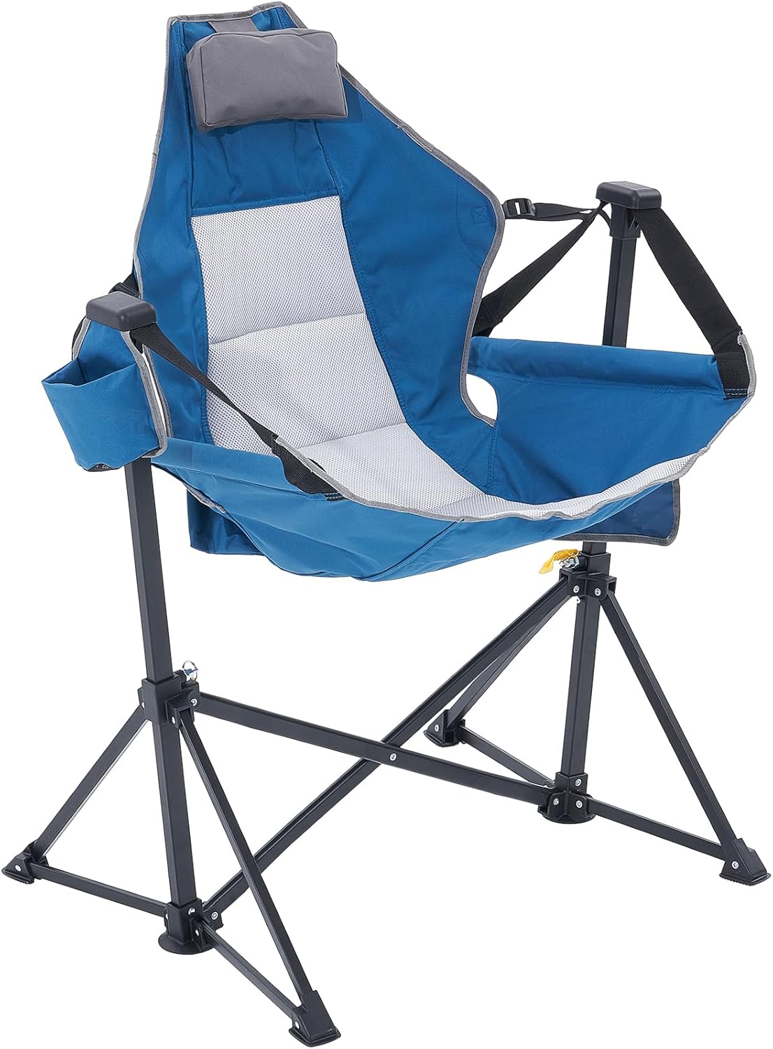 Reclining Camping Chair, 300 lbs Load Camping Hammock Chair, Rocking Lounge Folding Chair with Cup Holder Storage Bag Headrest & Adjustable Backrest, for Camping and Other Outdoor Activities
